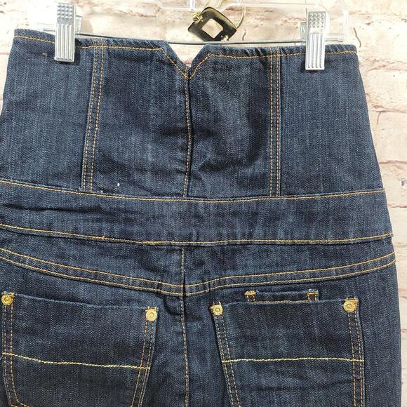 ZD Zana Di Women's Skirt 5 Pencil Dark Blue Denim High Waist Buttons Knee Length - Picture 14 of 14